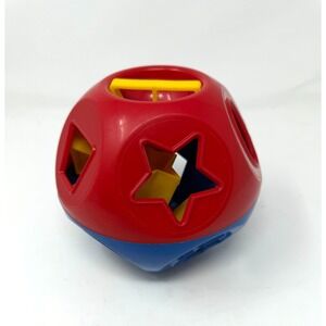 Vintage Tupperware Shape O Ball Shape Sorter COMPLETE 1-10 Red Blue Toddler Toy